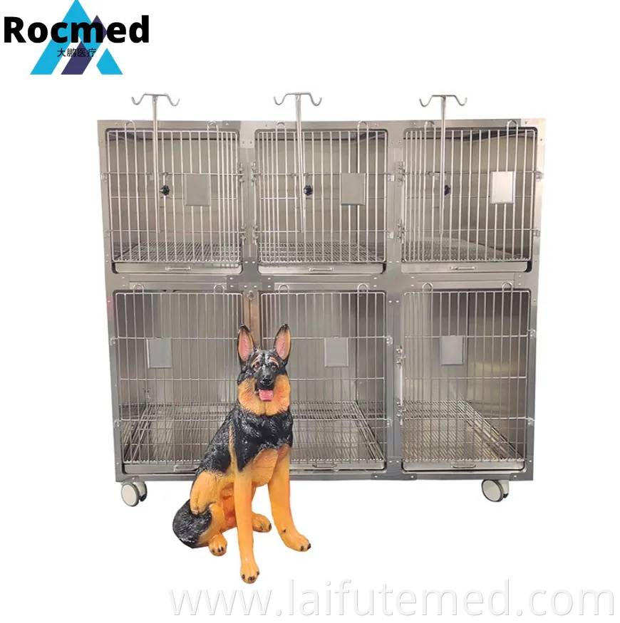 Low Price Good Quality Door Veterinary Monkey Stainless Steel Large Medical Animal Pet Clinic Hospital Dog Cat Animal Vet Oxygen Therapy ICU Cage China Supplier